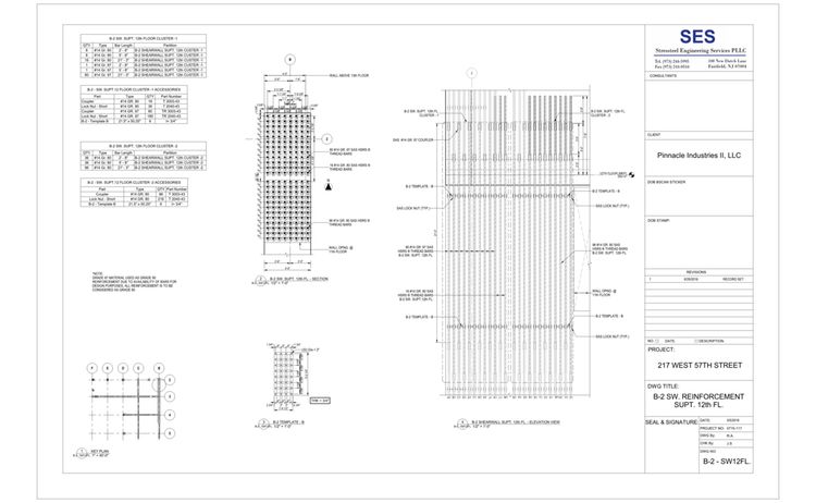 217 Sheet B 2 Sw12fl B 2 Sw Reinforcement Supt 12th Fl Record Set