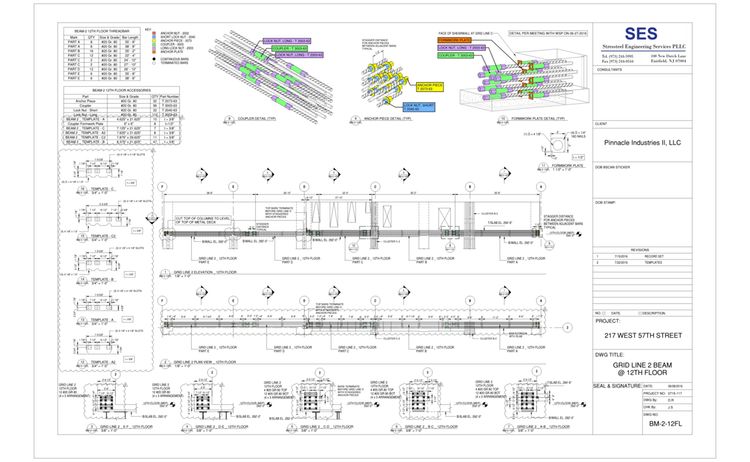 217 W 57th Sheet Bm 2 12fl Grid Line 2 Beam 12th Floor 1