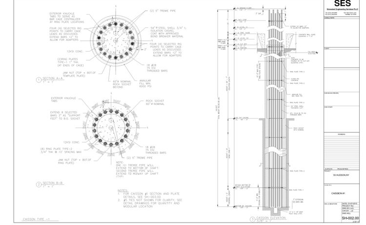 U Technical Ses Stressteel 14 105 55 Hudson Dwgs Shop 55 Hudson Yards Caisson Design 3 Caisson 1 1